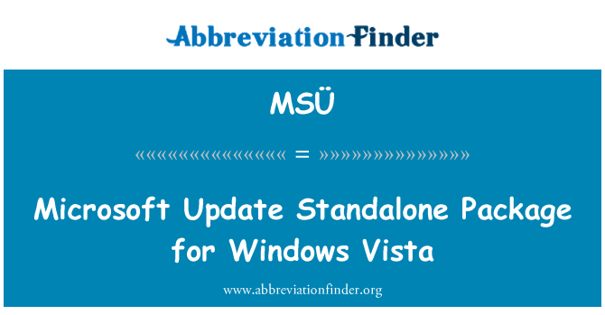MSÜ: Microsoft Update samostatný balík pre Windows Vista