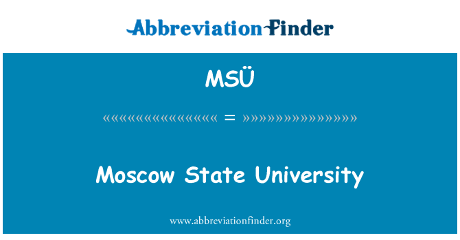 MSÜ: Moskovskej štátnej univerzity