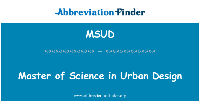 MSUD: Master of Science v městském designu