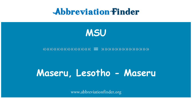 MSU: Maseru, Lesotho - Maseru