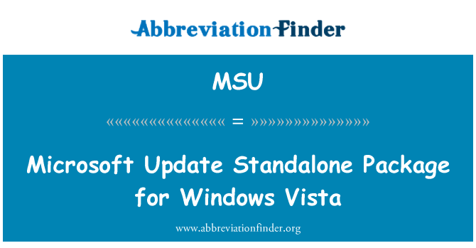MSU: Microsoft Update atskiras paketas, skirtas Windows Vista