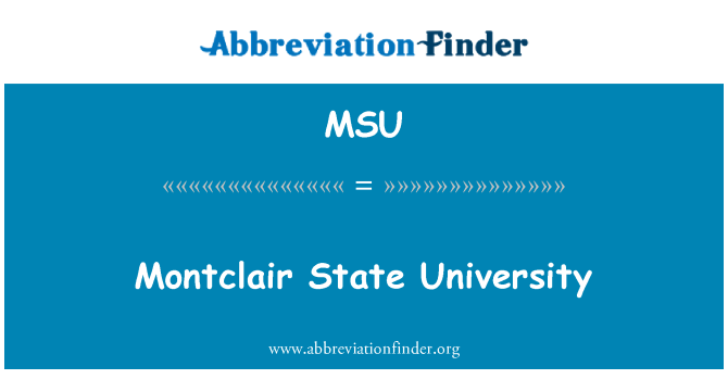 MSU: 蒙特克莱尔州立大学