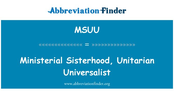MSUU: 장관급 자매, Unitarian 보편 구제 설