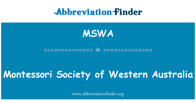 MSWA: Persatuan Montessori Australia Barat