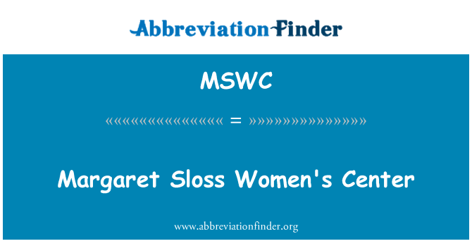 MSWC: Sant Margaret Sloss fanm