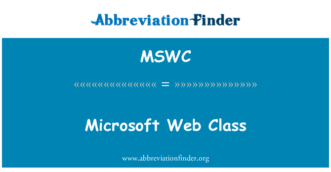 MSWC: Microsoft w sieci Web klasy