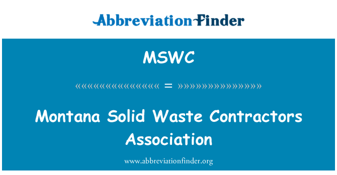 MSWC: Association d'entrepreneurs de déchets solides de Montana