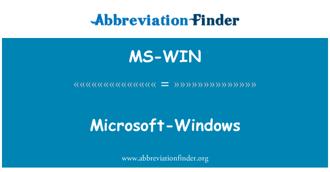 MS-WIN: Microsoft-Windows