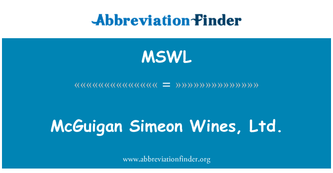MSWL: McGuigan शिमोन मदिरा, लिमिटेड