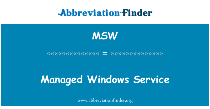 MSW: Servizio Windows gestito