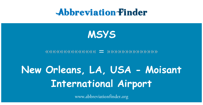 MSYS: New Orleans, LA, Amerikai Egyesült Államok - Moisant nemzetközi repülőtér