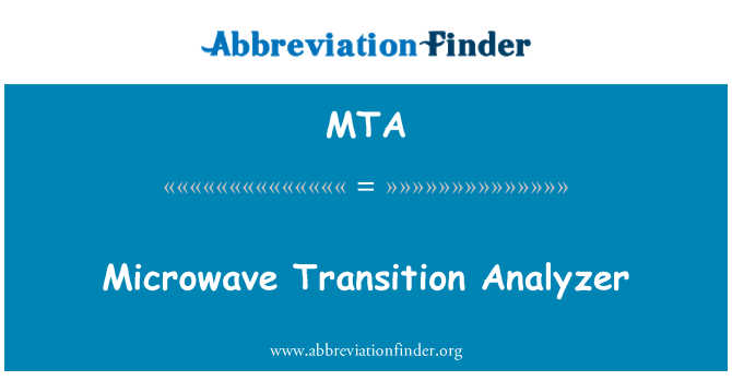 MTA: Microwave Transition Analyzer