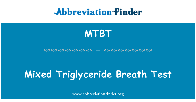 MTBT: Teste de respiração mista Triglyceride