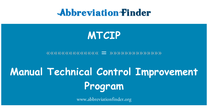 MTCIP: Príručka technickej kontroly Improvement Program