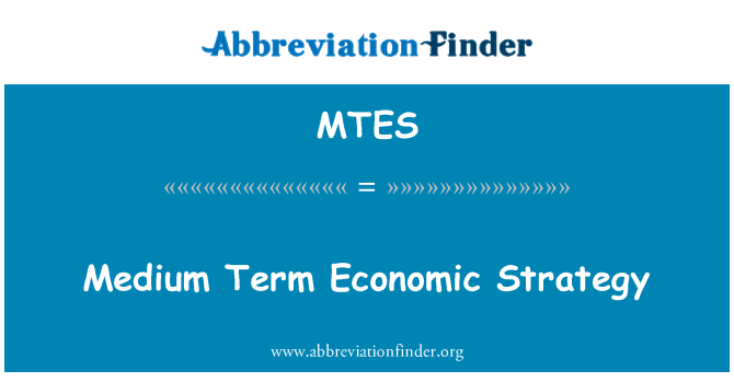 MTES: Medium Term Economic Strategy