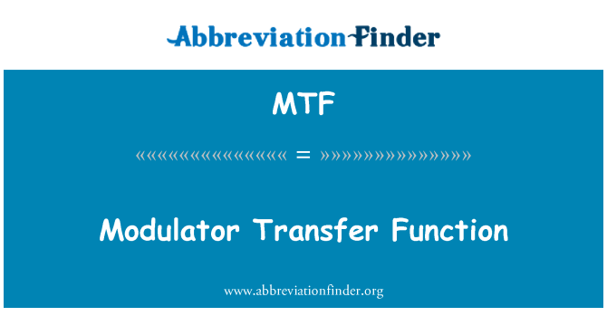 MTF: Modulátor přenosové funkce