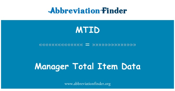 MTID: Element de Total Manager de date