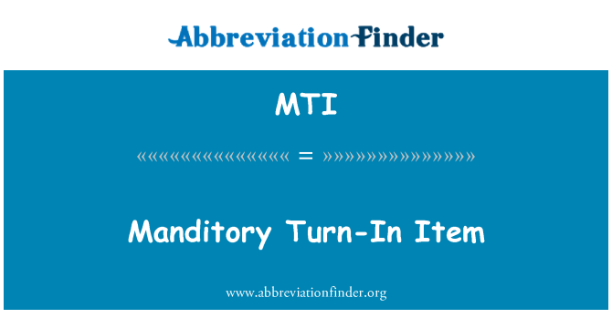 MTI: Manditory Turn-Element