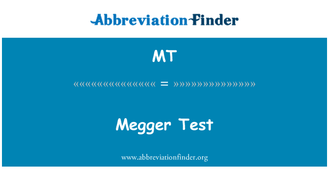 MT: Megger Test