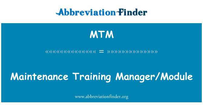 MTM: Modul Manager výcviku údržby