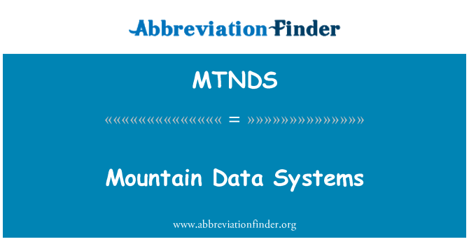 MTNDS: מערכות מידע הר