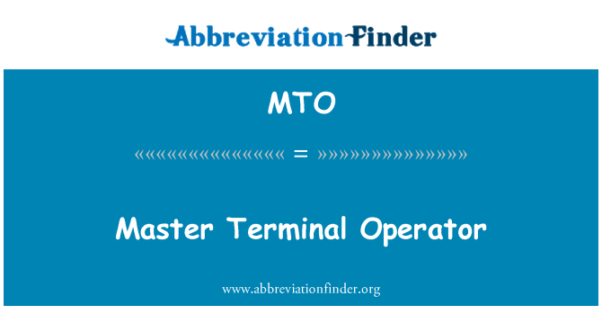 MTO: Master Terminal operaterja