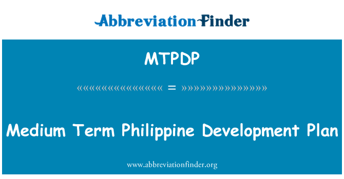 MTPDP: Medio termine piano di sviluppo delle Filippine