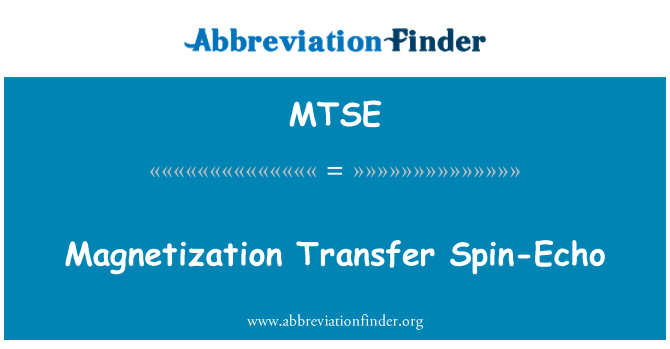 MTSE: Magnetization Transfer Spin-Echo