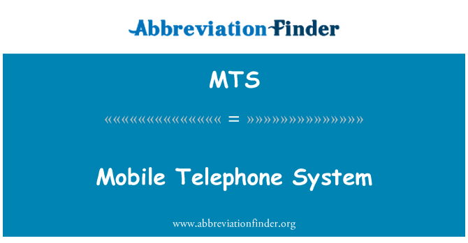 MTS: Mobilni telefonski sistem