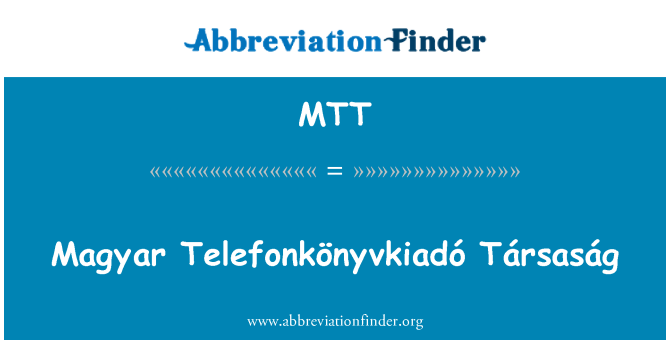 MTT: ماگیر Telefonkönyvkiadó Társaság