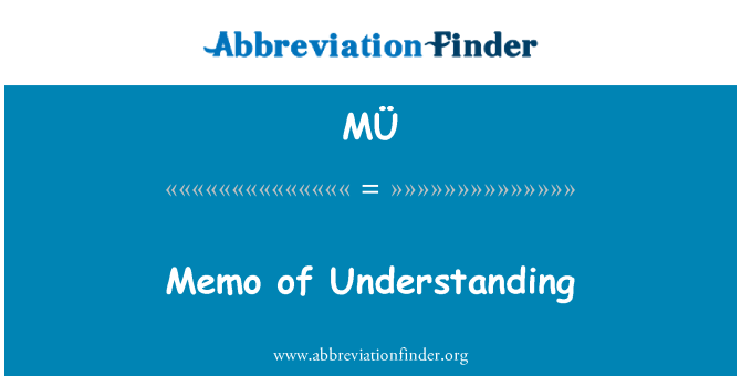 MÜ: Memo persefahaman