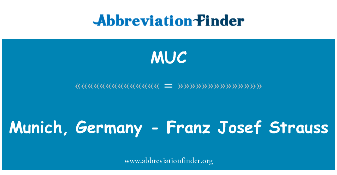 MUC: Munich, Germany - Franz Josef Strauss