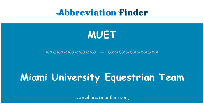 MUET: Miami University Equestrian Team