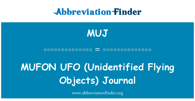 MUJ: MUFON UFO (-azonosítatlan repülő tárgyak) napló