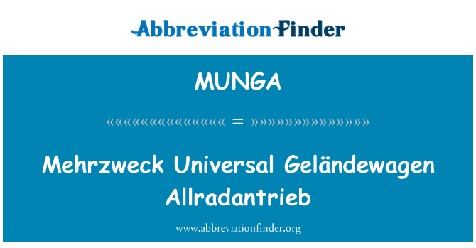 MUNGA: Inivèsèl Geländewagen Allradantrieb nan Mehrzweck