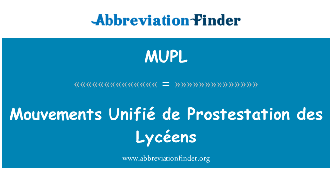 MUPL: سوٹزرلینڈ Unifié de پروسٹستشن ڈیس Lycéens