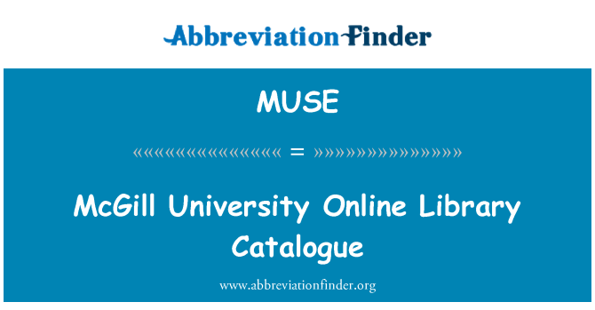 MUSE: Katalog knihovny Online McGill University