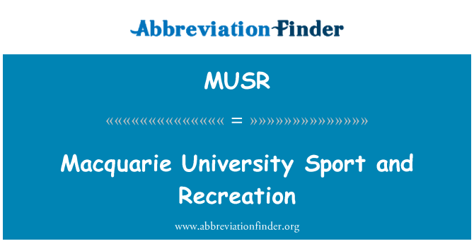 MUSR: Macquarie University šport in rekreacija
