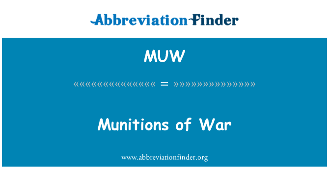 MUW: Munitie