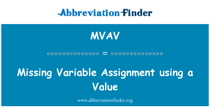MVAV: Відсутні змінної призначення за допомогою значення