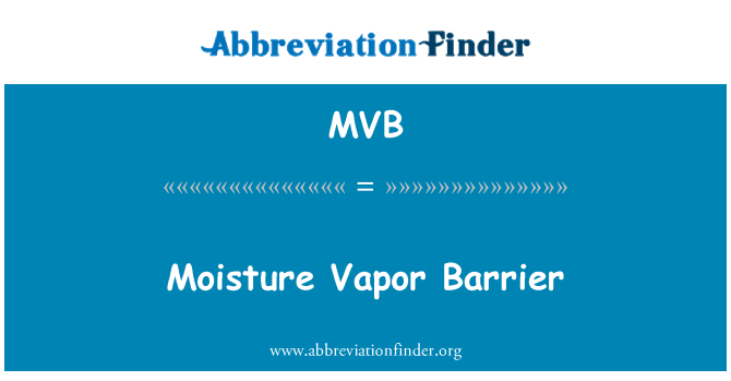 MVB: Moisture Vapor Barrier