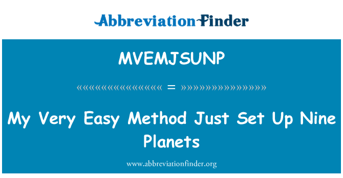 MVEMJSUNP: 我非常容易的方法只是建立了九個行星