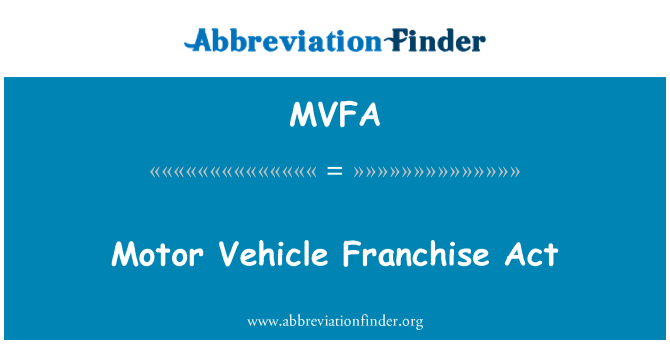 MVFA: Act de franciza autovehicul