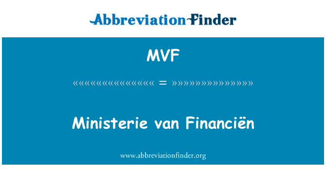 MVF: Ministerie van Financiën