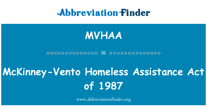 MVHAA: Lwa asistans san kay McKinney-Vento de 1987