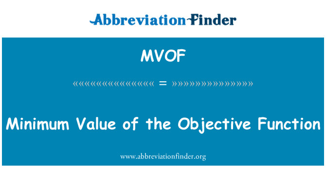 MVOF: Ελάχιστη τιμή της αντικειμενικής συνάρτησης
