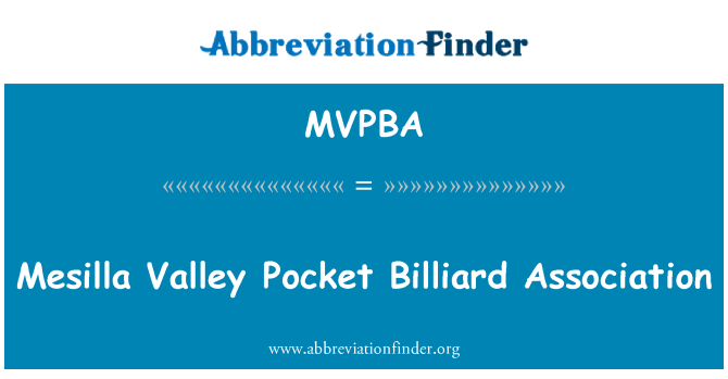 MVPBA: Mesilla Valley Pocket Billiard Association