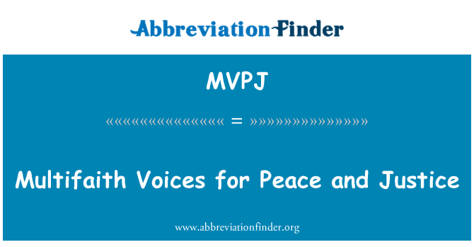 MVPJ: Multifaith Voices for Peace and Justice