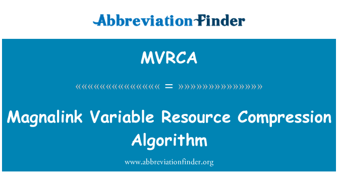 MVRCA: Spremenljivka Magnalink vir kompresijski algoritem