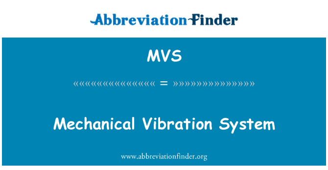 MVS: Mechanische trillingen systeem